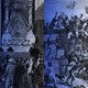 A triptych illustration in blue, black and white tints of Italian Unification (1859-1924). Pontifical troops ask Parliament by Command of Her Holiness in Rome. 'The Reform Bill', 1832 King William IV, Lord Henry Brougham and Lord Charles Grey Emancipation Proclamation by United States President Abraham Lincoln, abolition of slavery, 1863