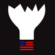 Illustration of a broken light bulb with an American flag as its cap.