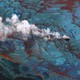 A satellite image of an oil spill in the Gulf of Mexico in 2010.