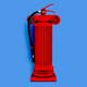 A red Ionic column in the style of a fire extinguisher.