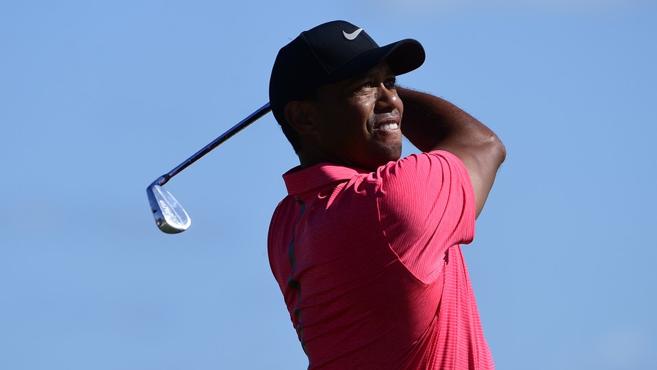 Tiger Woods tees off from the second hole of the Hero World Challenge.