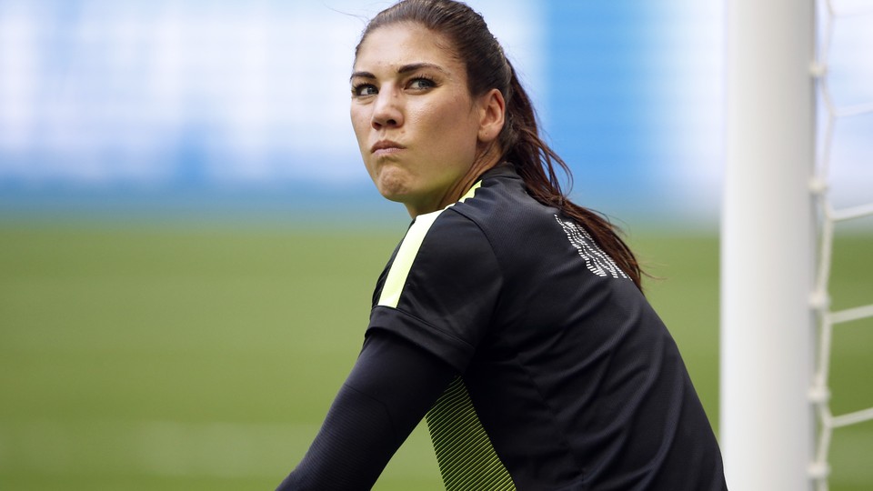 Hope Solo at the Women's World Cup-Final-Japan at United States.