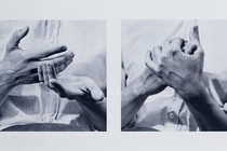 diptych of photos of someone stretching their hands