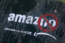 Graffiti in Queens reads "Amaz-no"