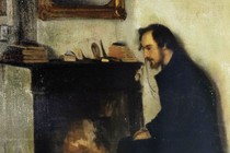 A painting of a man in solitude