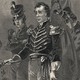 Illustration of 19th century American and British generals discussing a surrender