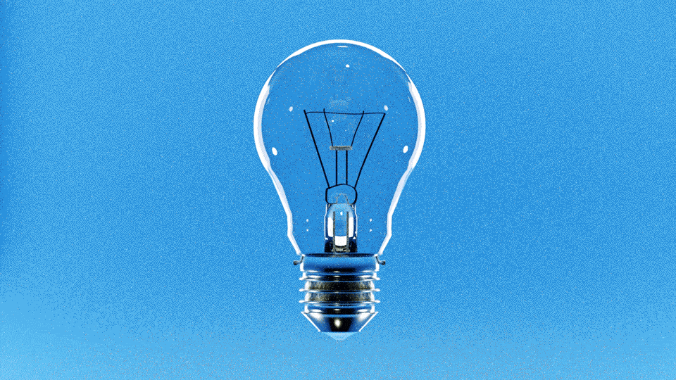 An illustration of a light bulb turning on