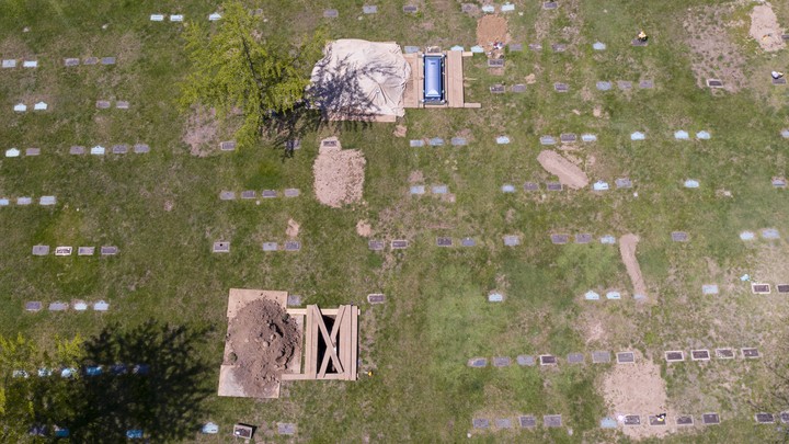 Graves in a cemetery
