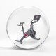 An image of a peloton bike in a bubble.
