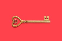 A key with with the Airbnb logo