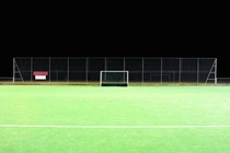 A photo of an empty soccer field