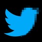 Illustration of Twitter bird fading into pixels on black