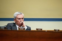 Representative James Comer, sitting in Congress, looking concerned