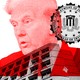 An image of Trump superimposed over an image of the FBI headquarters, overlaid with the seal of the Department of Justice