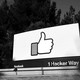 A Facebook sign reading 1 Hacker Way