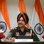 Lieutenant General Ranbir Singh, the Indian army's director general of military operations, addresses the media in New Delhi, India, on Thursday.