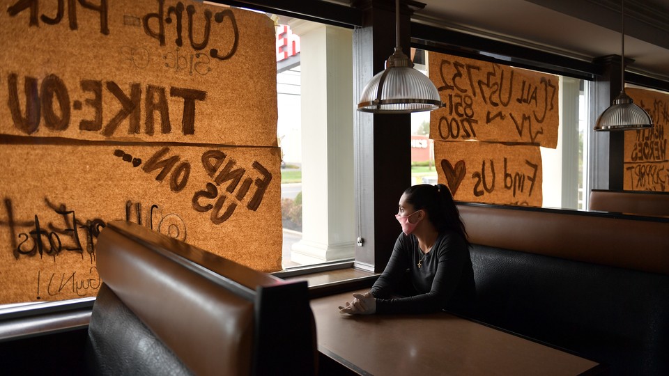 An empty diner in New Jersey.