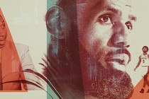 Photo collage of Stephen A. Smith, LeBron James, and Bronny James