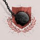 A wrecking ball smashing a shield motif.