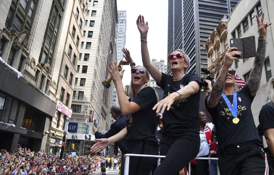 Photos of the 2019 Women's World Cup Champions Victory Ticker-Tape