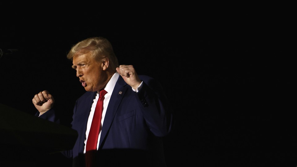 Trump with two fists up