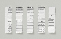 Illustration of torn vaccine cards.