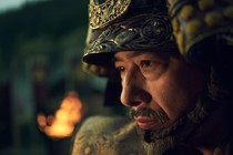 Hiroyuki Sanada wearing a helmet in close-up