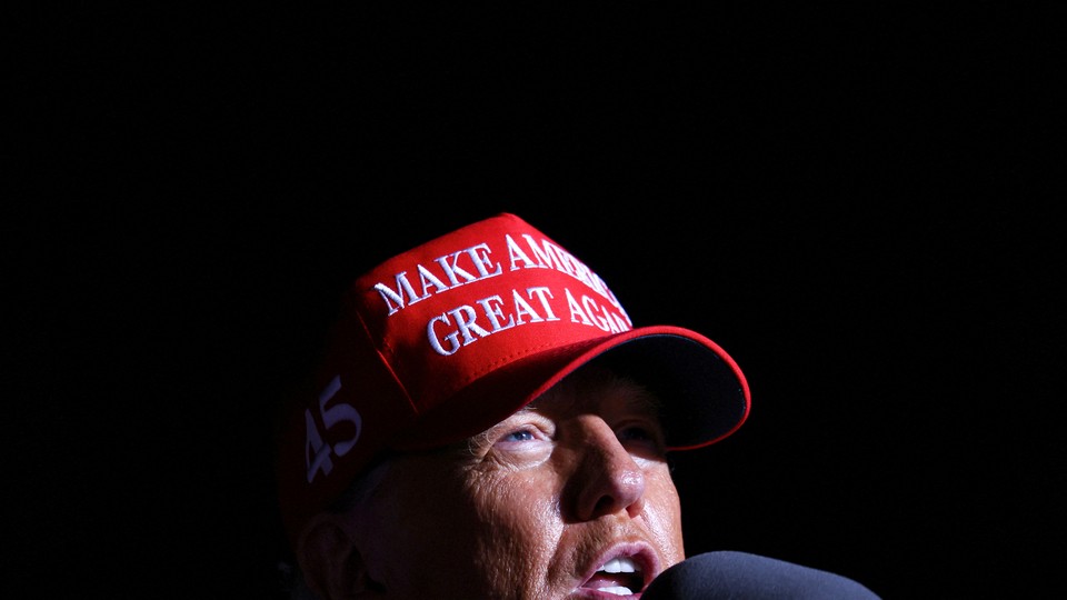 A photo of Donald Trump speaking