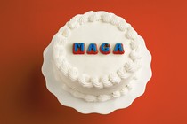 A cake for America's 250th birthday with MAGA written in frosting.