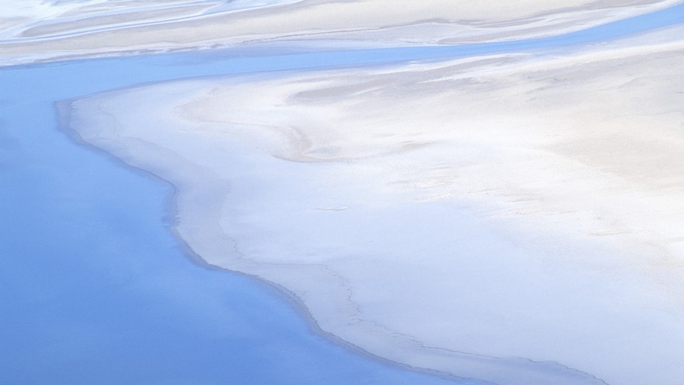 An aerial view of Bad Water, Death Valley, California