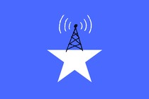 An illustration of a star with a radio tower on top