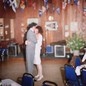 A couple dancing at their wedding