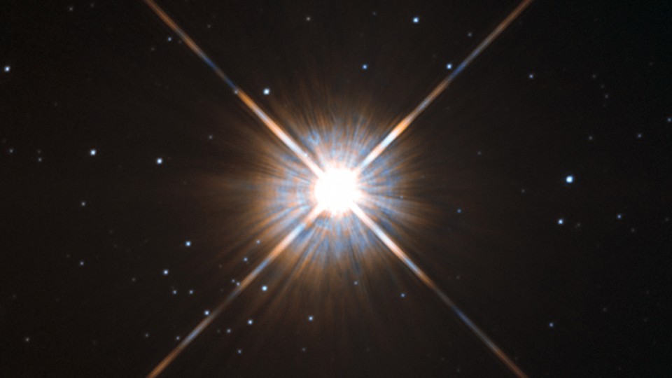 A bright and shiny Proxima Centauri, as seen through the Hubble Space Telescope