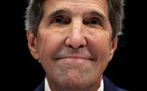 A close-up of John Kerry's face