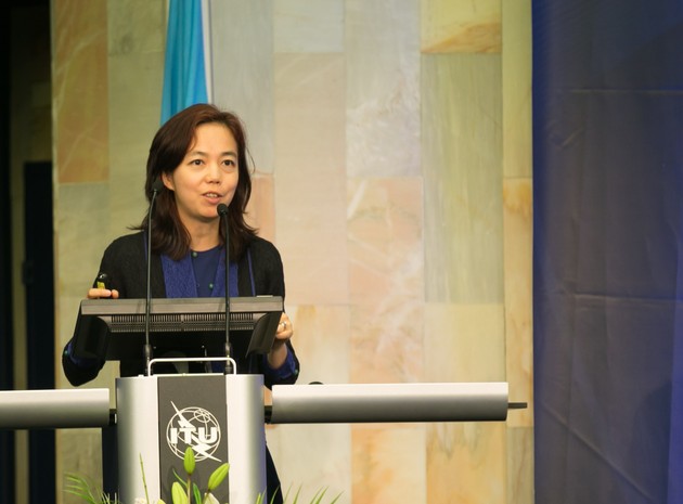 Fei-Fei Li speaking at the AI for GOOD Global Summit 