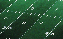 An image of a football field with numbers on it