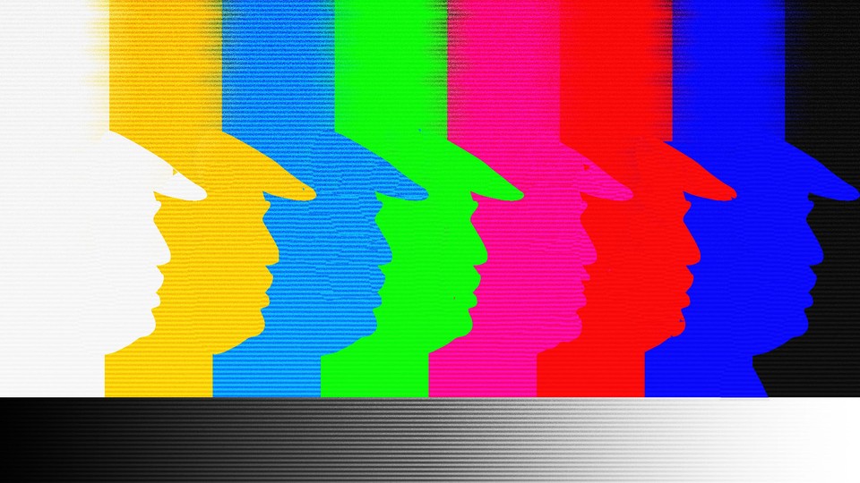 Abstract rendering of President Trump on a TV screen