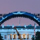 The White House with the UFC ring