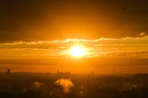 Photo of a hot sun in the sky