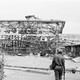 A black-and-white photo of the gutted market at Onitsha, eastern Nigeria, after it was burned in the fighting between secessionist Biafrans and Nigerian federal forces. The market was believed to have been the largest in West Africa.