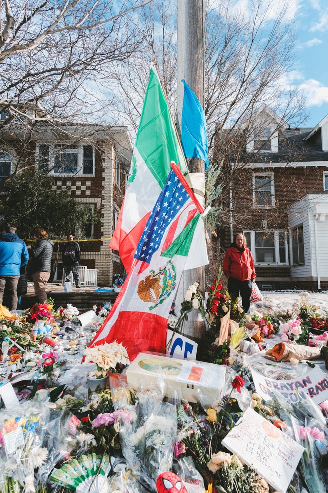 A memorial to citizens killed by ICE