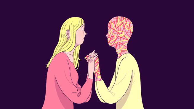 illustration of two people holding hands