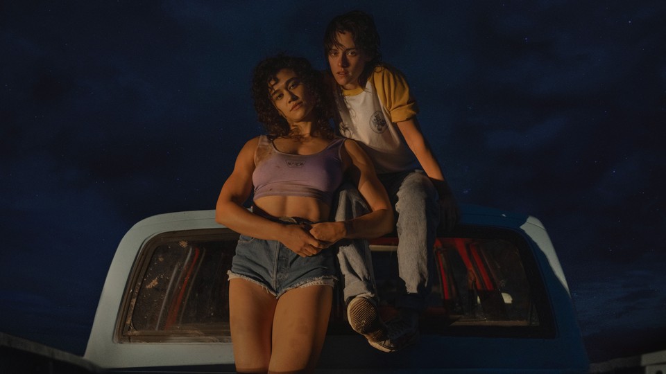 Katy O’Brian and Kristen Stewart in “Love Lies Bleeding”