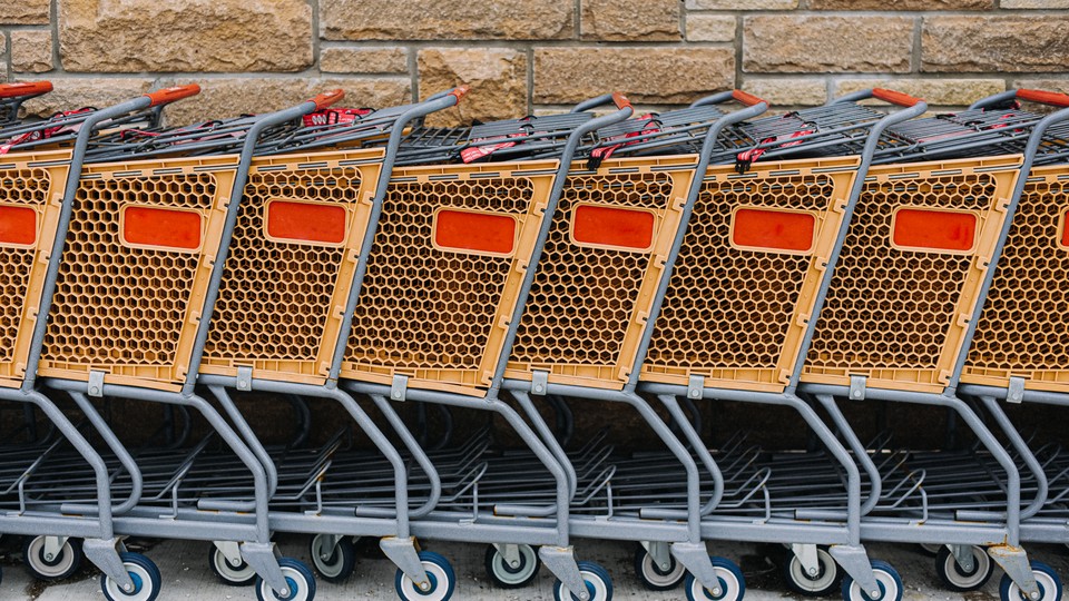 Shopping carts lined up