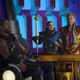 Thor (Chris Hemsworth), Topaz (Rachel House), Grandmaster (Jeff Goldblum), and Loki (Tom Hiddleston)