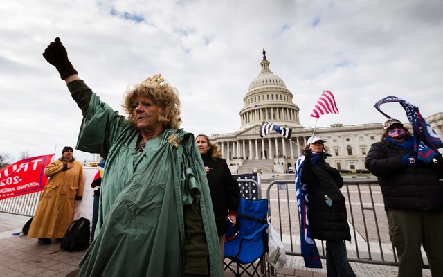 People in a pro-Trump mob near the U.S. Capitol