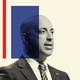 A photograph of Jonathan Greenblatt with some collage squares and rectangles around him for decoration