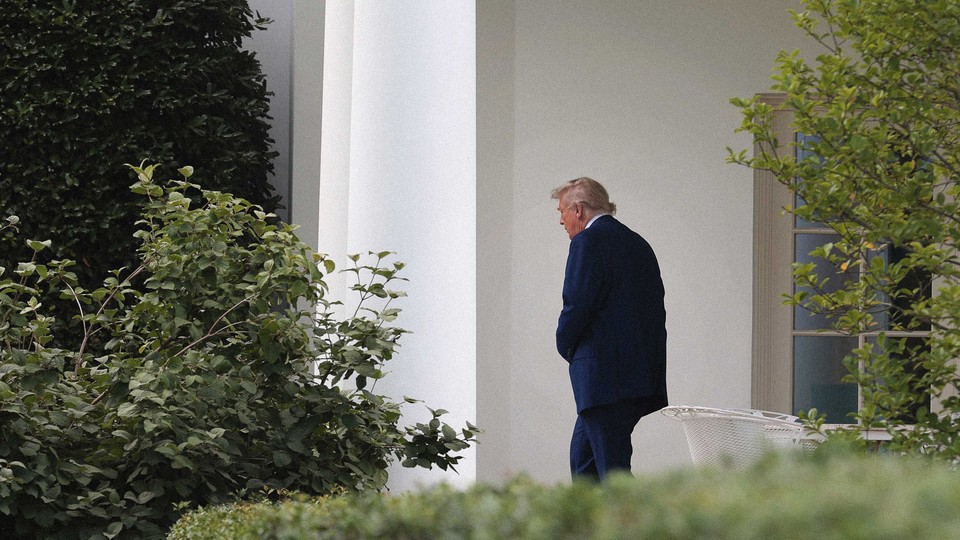 Donald Trump walks away from the camera