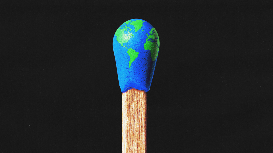 a match whose tip looks like the Earth