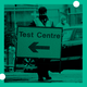 A worker carries an information sign as a coronavirus disease (COVID-19) drive-through testing facility is opened in Bolton, Britain.